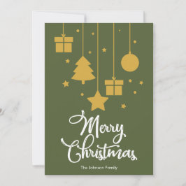 God jul med Presenter Mörk Oliv grönt Julkort