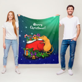 God jul med Råtta Prince Fleecefilt