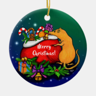 God jul med Råtta Prince Julgransprydnad Keramik
