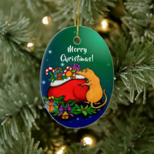 God jul med Råtta Prince Julgransprydnad Keramik