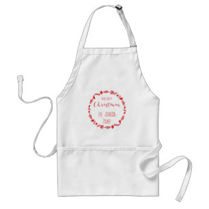 God jul med Red Löv Decor Apron Förkläde