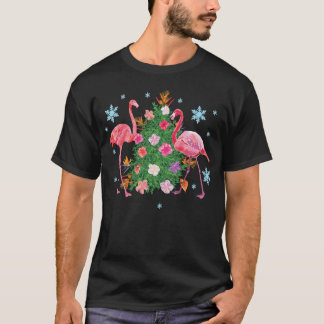 God jul med Rosa Flamingos T Shirt