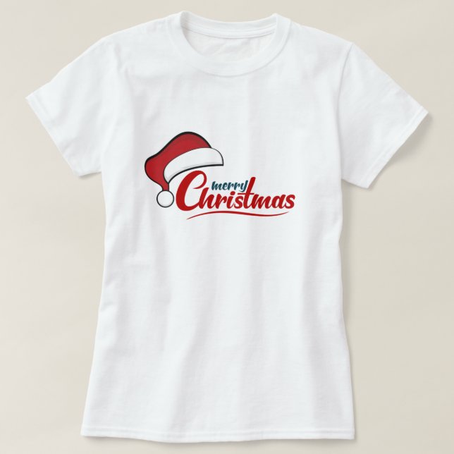 God jul med Santa Hat T Shirt (Design framsida)