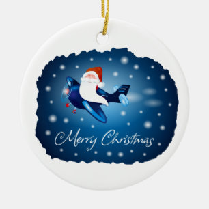 God jul med Santa Julgransprydnad Keramik