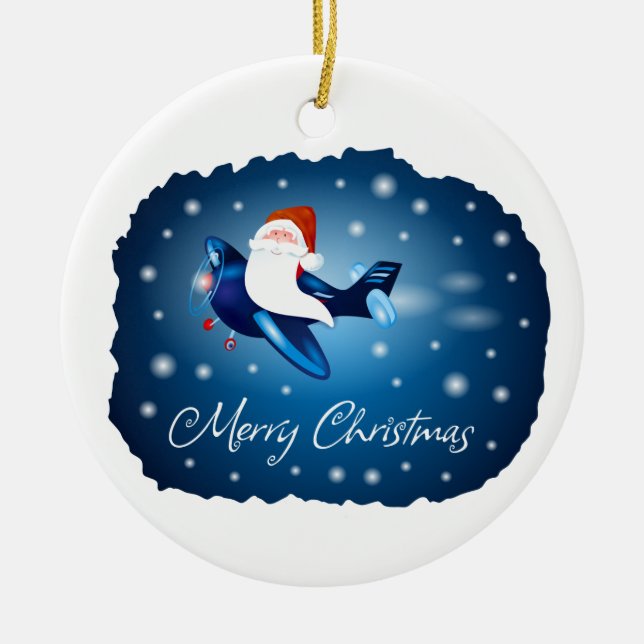 God jul med Santa Julgransprydnad Keramik (Framsidan)