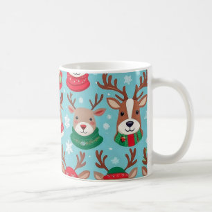 God jul med Snöflingor Mönster Kaffemugg