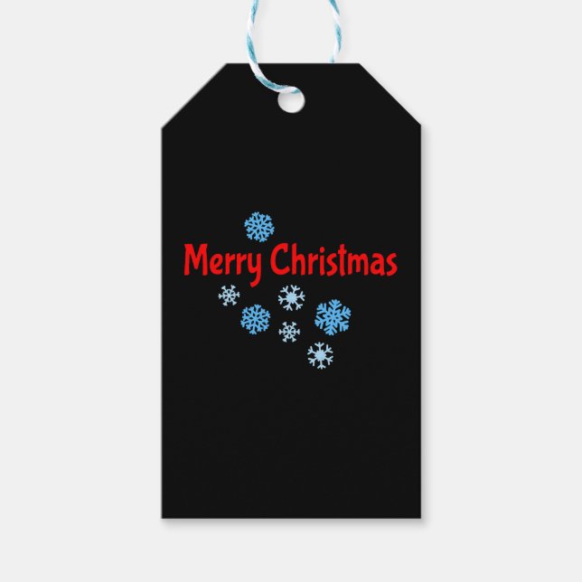 God jul med Snöflingor Presentetikett (Framsidan)