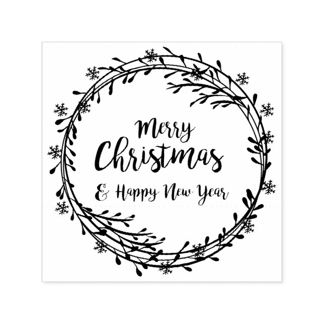 God jul med snöflingor självfärgande stämpel (Design)