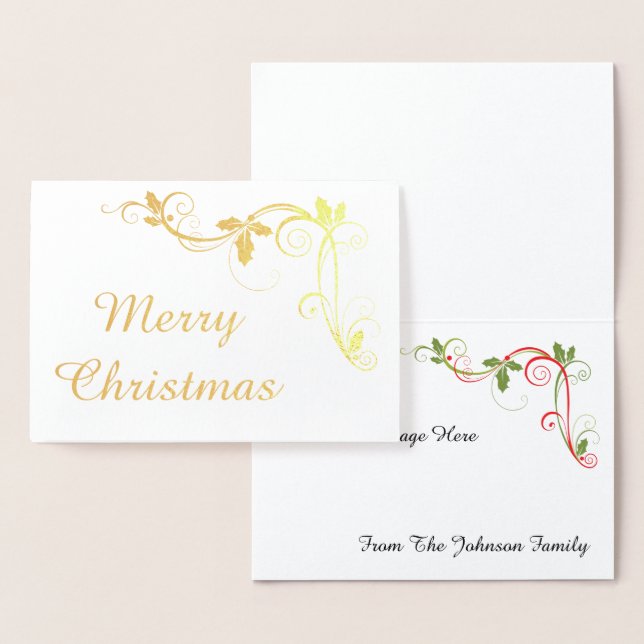 God Jul med/Snurror Folierat Kort (Display)