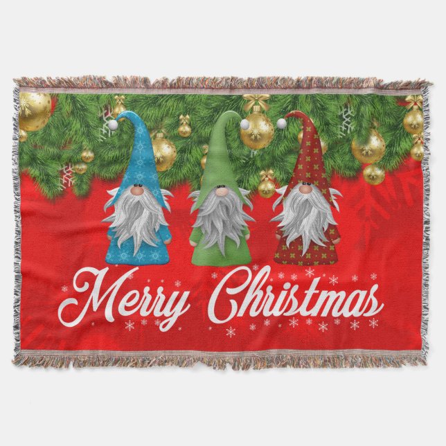 God Jul med Tomtar  Filt (Framsidan)