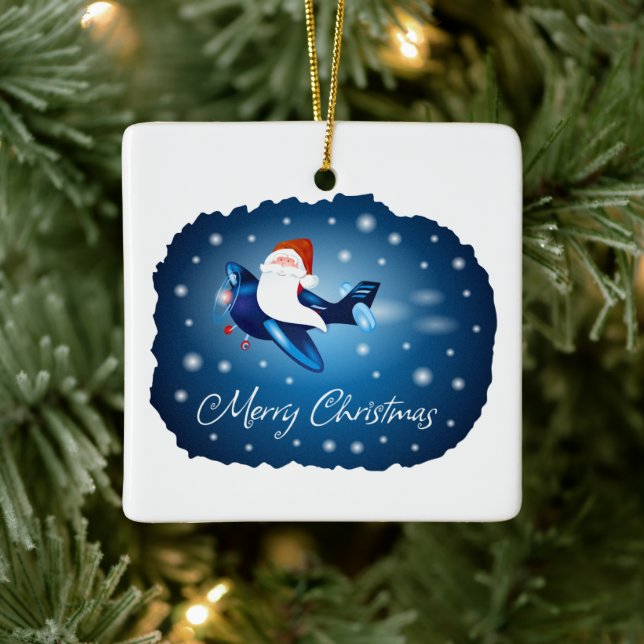 God jul med tomte julgransprydnad keramik (Träd)