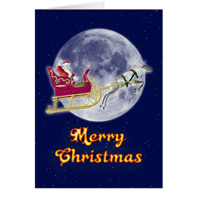 god jul med tomten i hans lår hälsningskort (Framsidan)