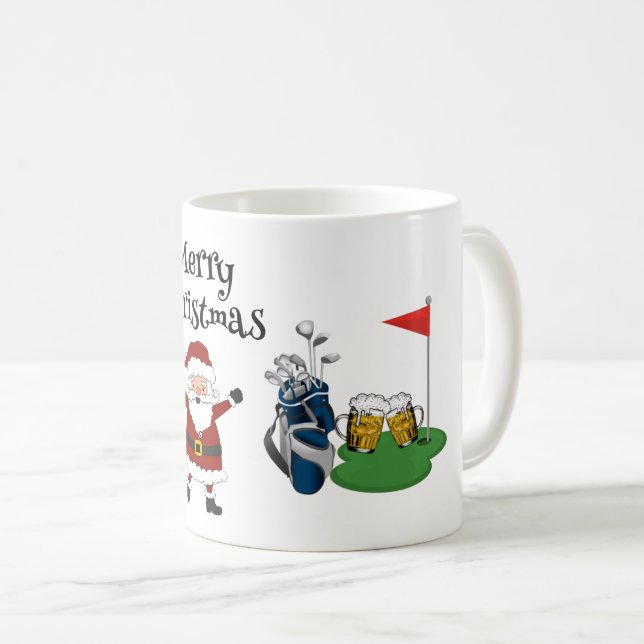 God jul med tomtens golföl och flagga kaffemugg (Framsida höger)