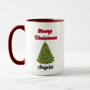 God jul med Träd ditt namn Mugg