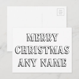 God Jul med valfritt namn - Måla själv Vykort