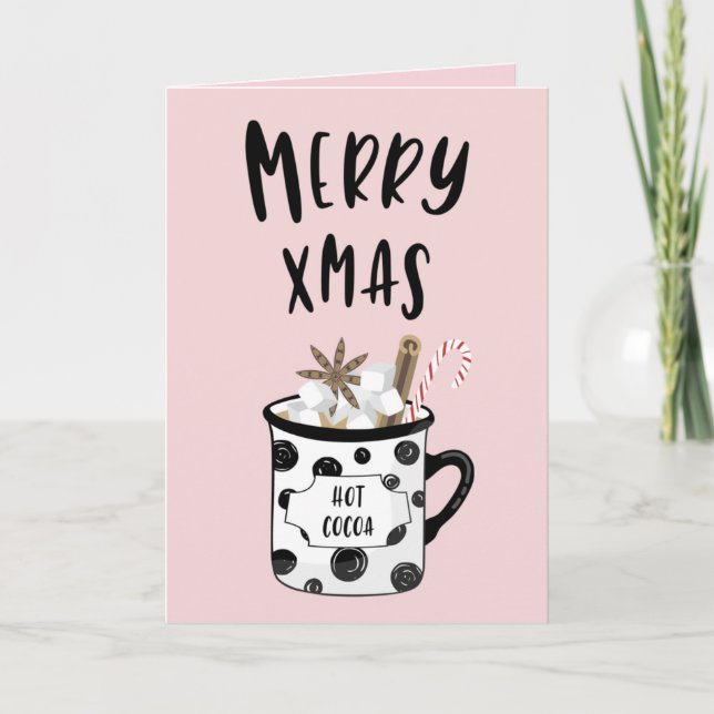 God jul med varm kakao helgkort (Framsida)