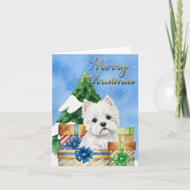 God jul med Westies Helgkort (Framsida)