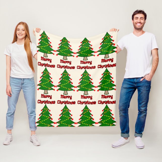 God jul meddelande med Julgran Fleecefilt (På plats)