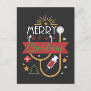 God jul Medical Nurse Doktor Stethoscope Vykort