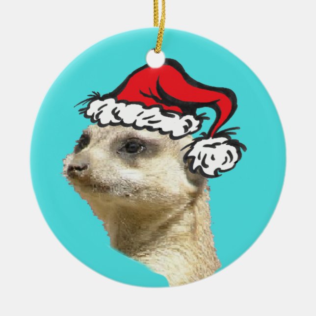 God jul Meerkat Anpassade Cirle Ornament (Framsidan)