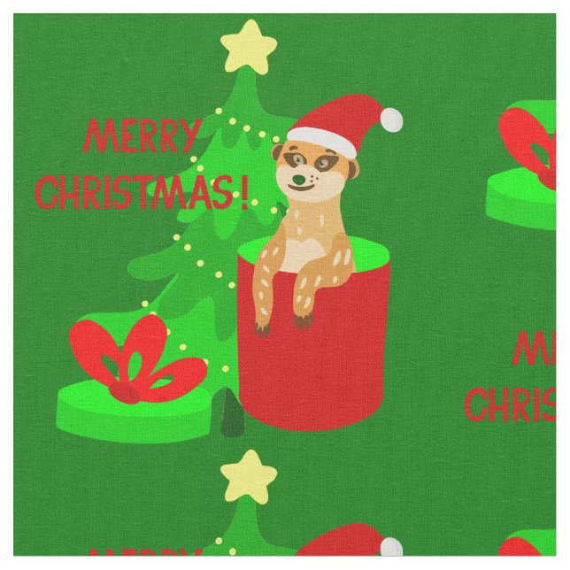 god jul meerkat Tomluslustik Tyg (Närbild)