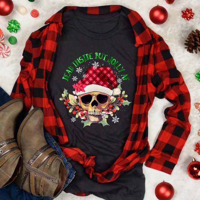 God jul men Jolly Af Skull T Shirt (Skapare uppladdad)