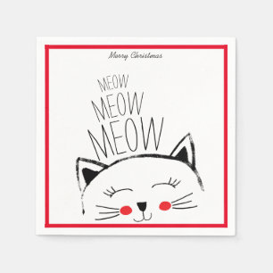 God jul Meow Söt katt Pappersservett