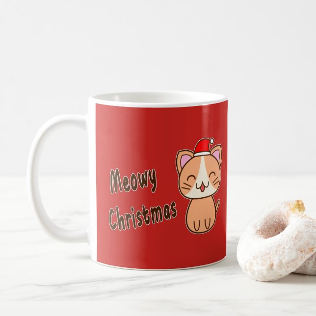 God Jul Meowy Kaffemugg (Med munk)