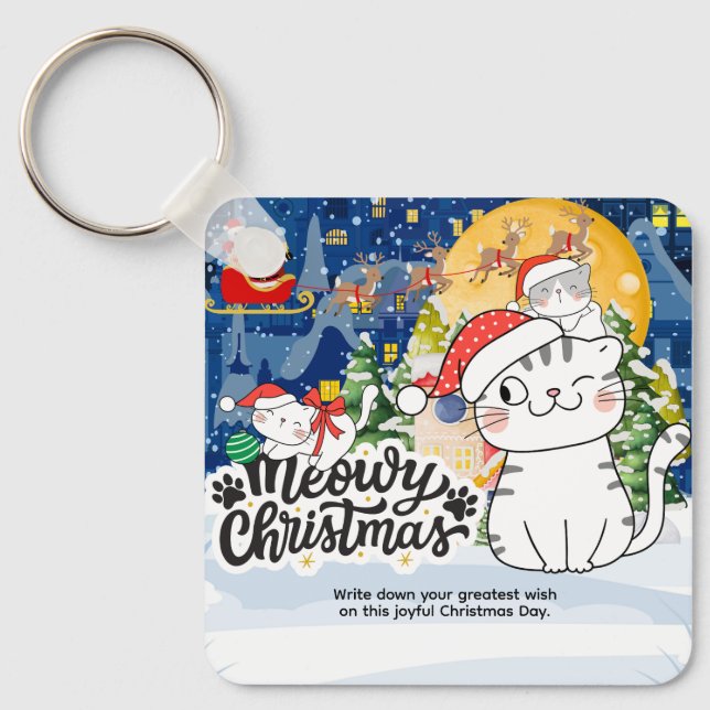 God jul Meowy Nyckelring (Framsida)