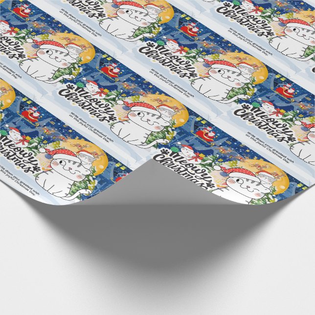 God jul Meowy Presentpapper (Hörn)