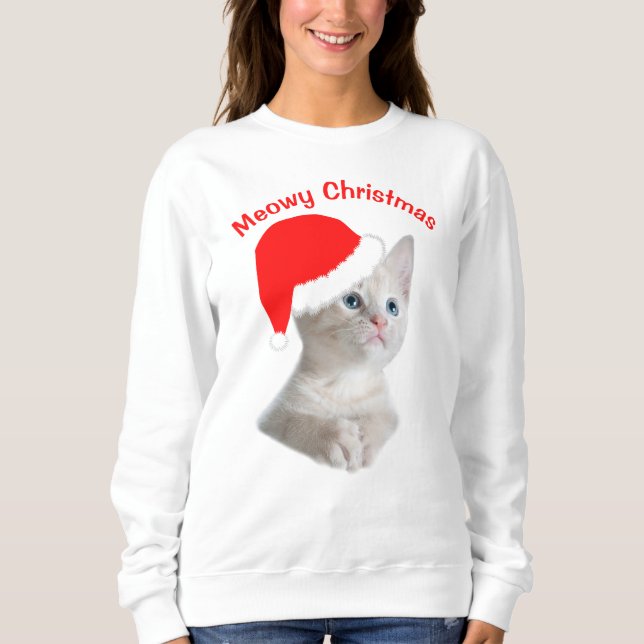 God Jul Meowy T Shirt (Framsida)