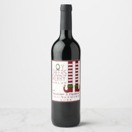 God jul Merlot Vin-etikett Personalize Vinflaska Etikett