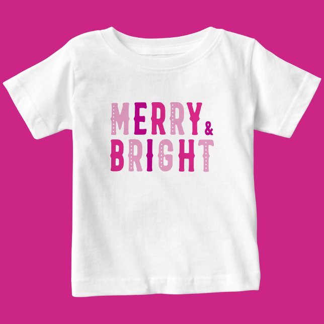 God jul, Merry & Bright T Shirt (Skapare uppladdad)