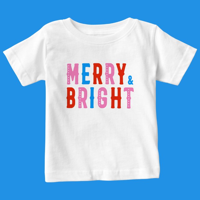 God jul, Merry & Bright T Shirt (Skapare uppladdad)