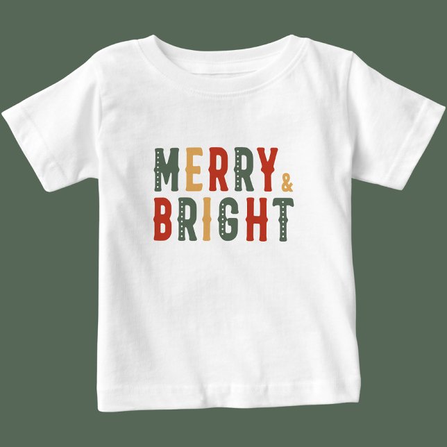 God jul, Merry & Bright T Shirt (Skapare uppladdad)