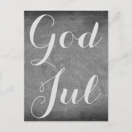 God Jul Merry Christmas Chalkboard Typography Helg Vykort