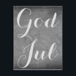 God Jul Merry Christmas Chalkboard Typography Helg Vykort<br><div class="desc">Merry Christmas wish in Swedish and Norwegian Language "God Jul",  Handwriting Typography Chalks Chalkboard Blackboard Black And White Holidays Season Custom Happy Holidays Christmas Card,  you can also easily add the receiver's name and address,  if you prefer to add this at home just delete the text.</div>