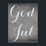 God Jul Merry Christmas Chalkboard Typography Helg Vykort<br><div class="desc">Merry Christmas wish in Swedish and Norwegian Language "God Jul",  Handwriting Typography Chalks Chalkboard Blackboard Black And White Holidays Season Custom Happy Holidays Christmas Card,  you can also easily add the receiver's name and address,  if you prefer to add this at home just delete the text.</div>