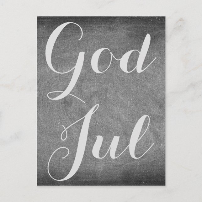 God Jul Merry Christmas Chalkboard Typography Helg Vykort (Framsida)
