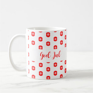 God Jul Merry Christmas Mönster Högtid Present Kaffemugg