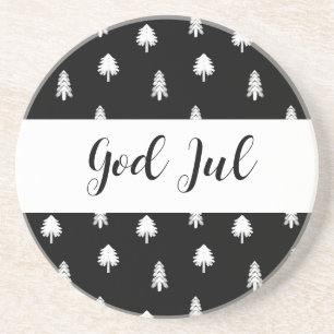 God Jul Merry Christmas Skandinaviskt mönster gåva Underlägg
