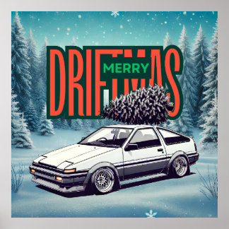 (God jul) Merry Driftmas - Hachiroku Poster