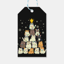 God Jul Merry Katt Träd Presentetikett