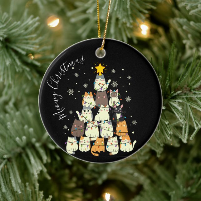 God Jul Merry Katträd Julgransprydnad Keramik (Träd)