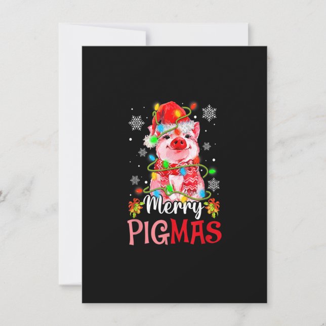 God jul Merry Pigmas Cute Gris Funny Julafton_1 Inbjudningar (Framsida)