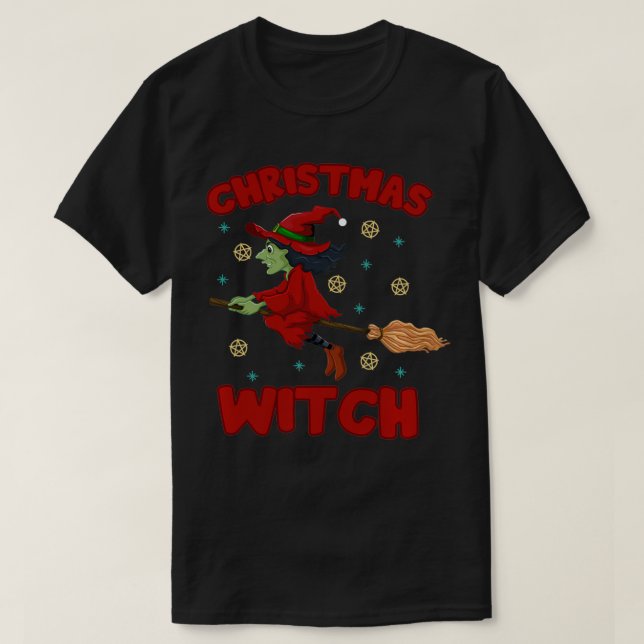 God jul, Merry Witchmas Wiccan Witch Jesus T Shirt (Design framsida)