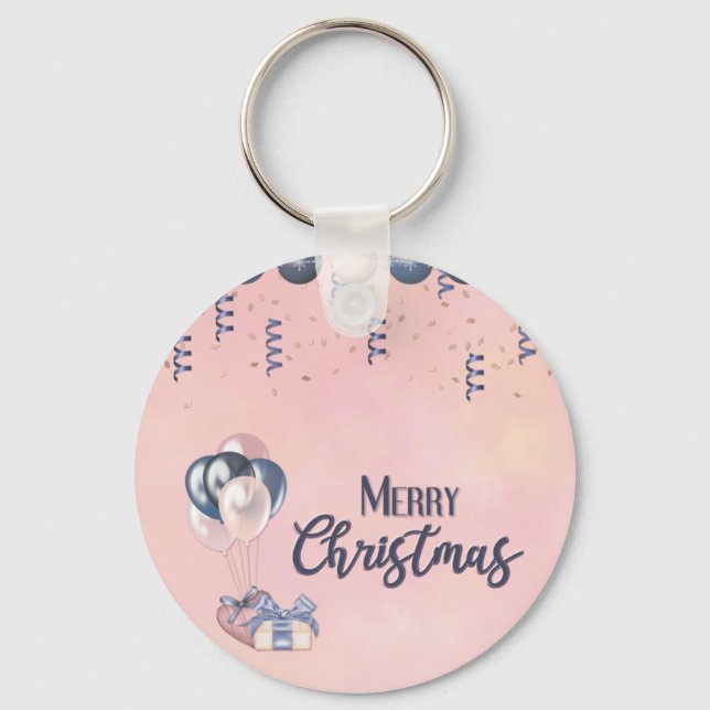 God jul Message Baubles, presenter och bubblor Nyckelring (Framsida)