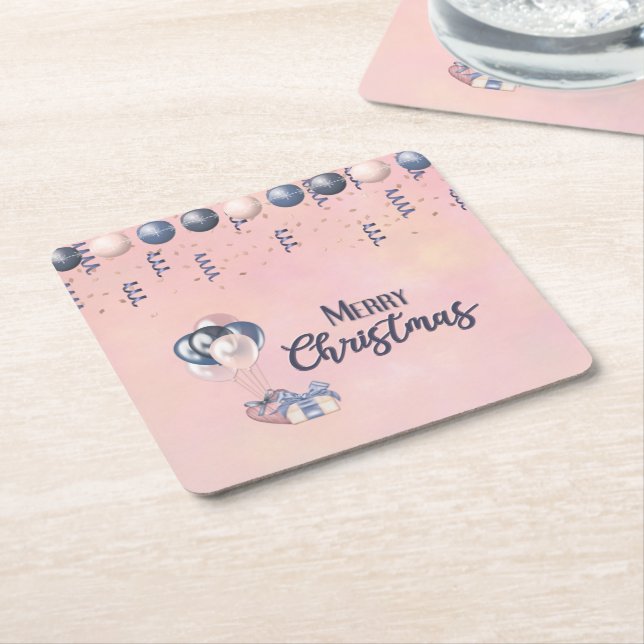 God jul Message Baubles, presenter och bubblor Underlägg Papper Kvadrat (Vinklad)