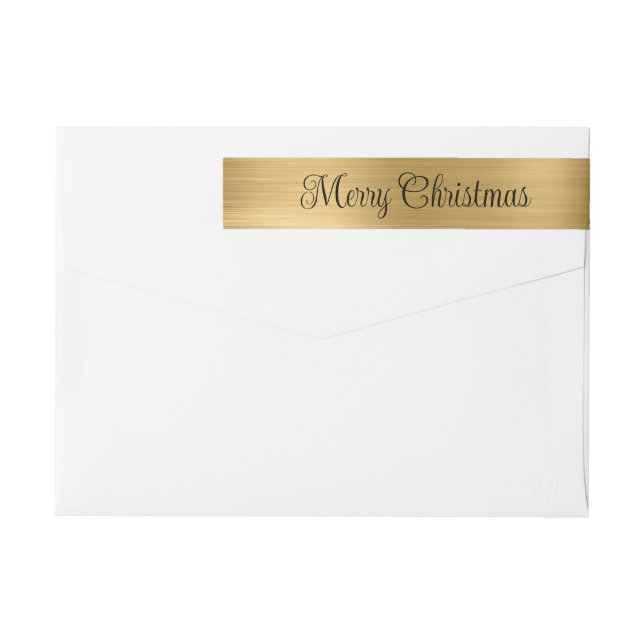 God Jul Metalliskt Guld Etikettband (Baksidan)