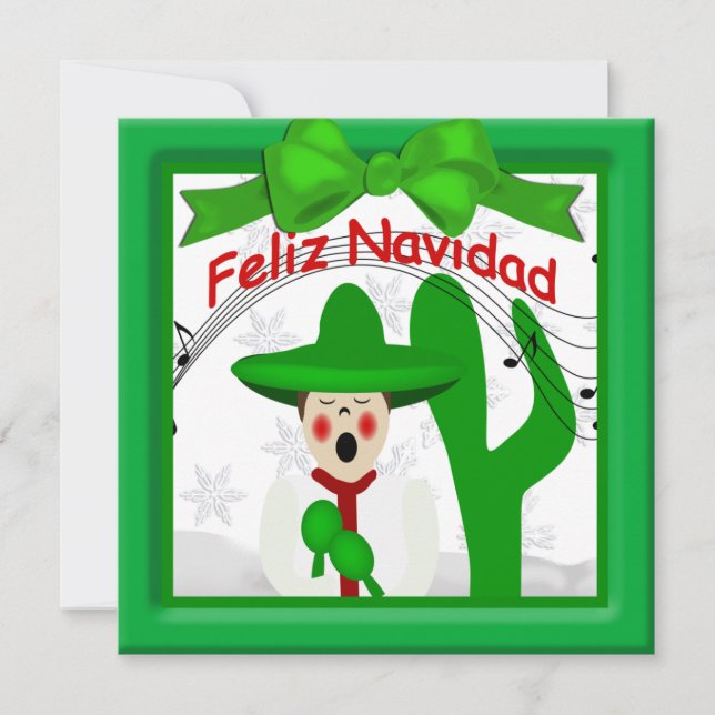 God jul Mexican Caroler Man Hälsning Julkort (Framsida)